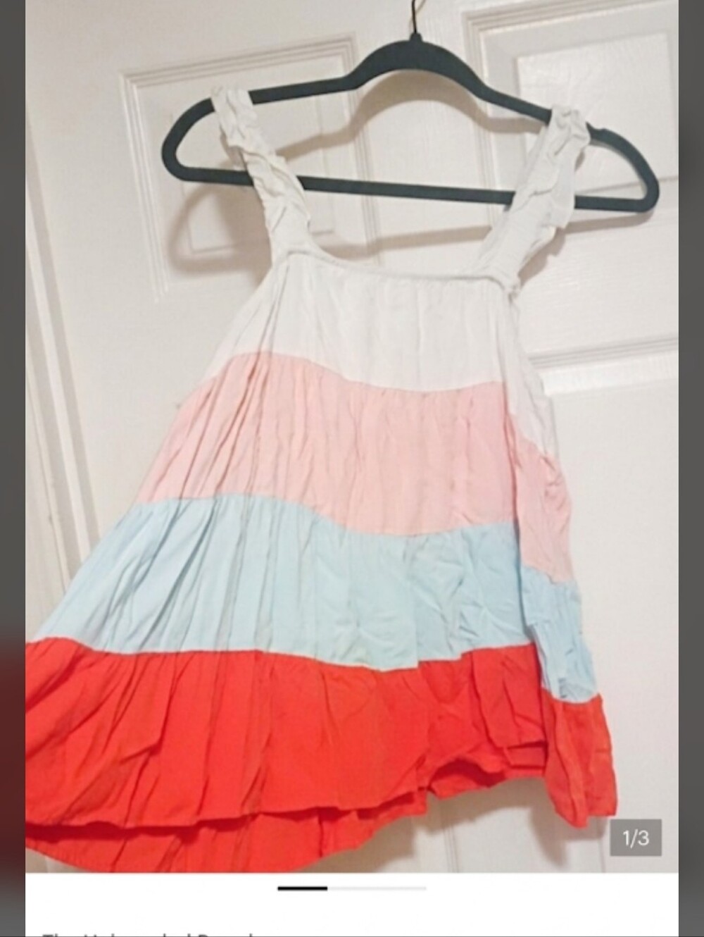 Sleeveless Tiered Colorblock Tank Top - White, Pink, Light Blue, Coral